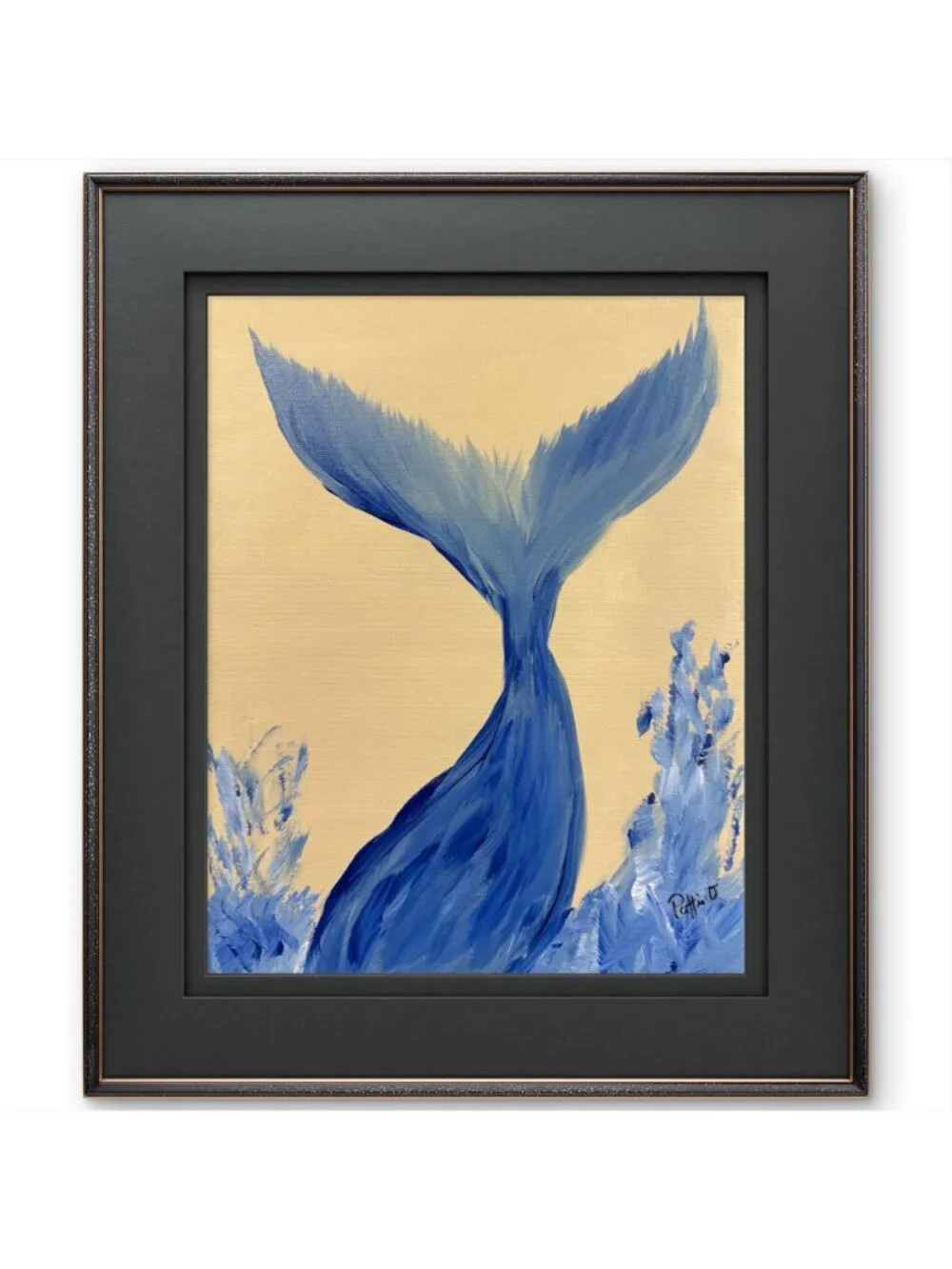 Whale Tail Art Print Coastal Ocean Wall Art Signed Giclee Beach House Decor Gift